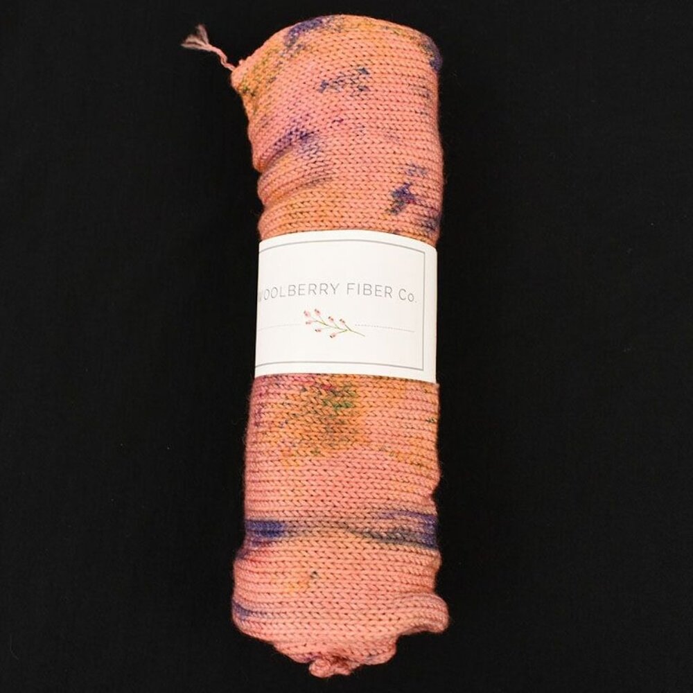 Woolberry Fiber Co. Yarn Sock Blank Merino Nylon Hand-Dyed Blank Pressed Rose